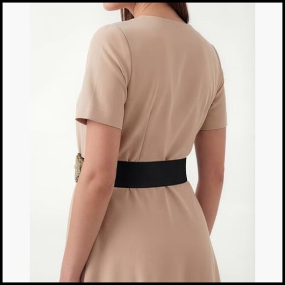Wide Elastic Stretch Vintage Belt with Antique Buckle main image 4